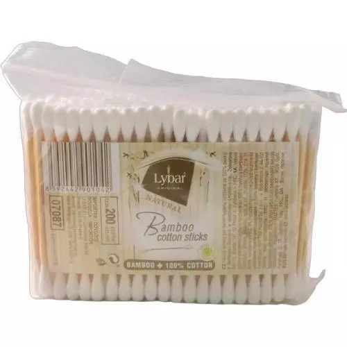 LYBAR Natural vatové tyčinky sáček 200 kusů