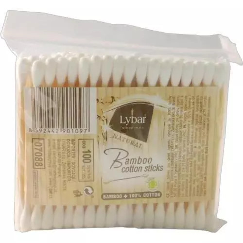 LYBAR Natural bamboo vatové tyčinky v sáčku 100 kusů