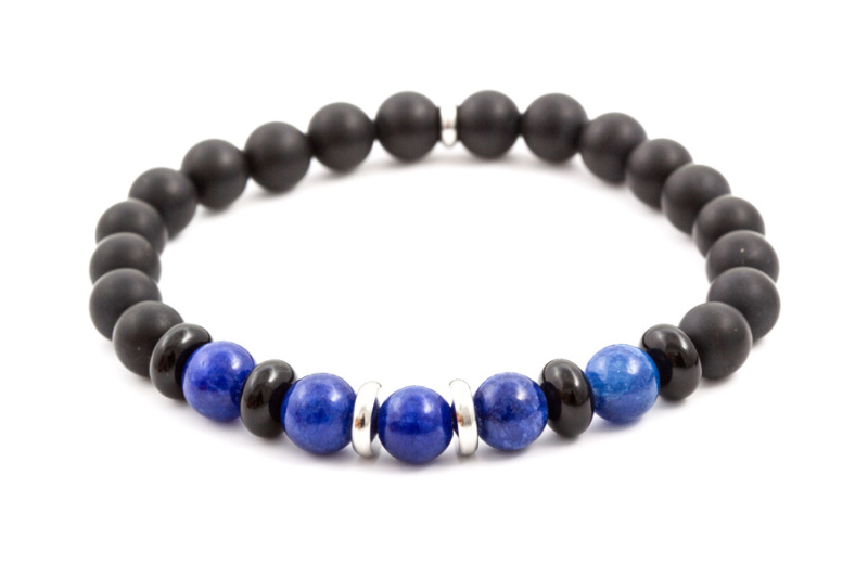 Agato Korálkový náramek z jadeitu, achátu a onyxu MINK54 17 cm