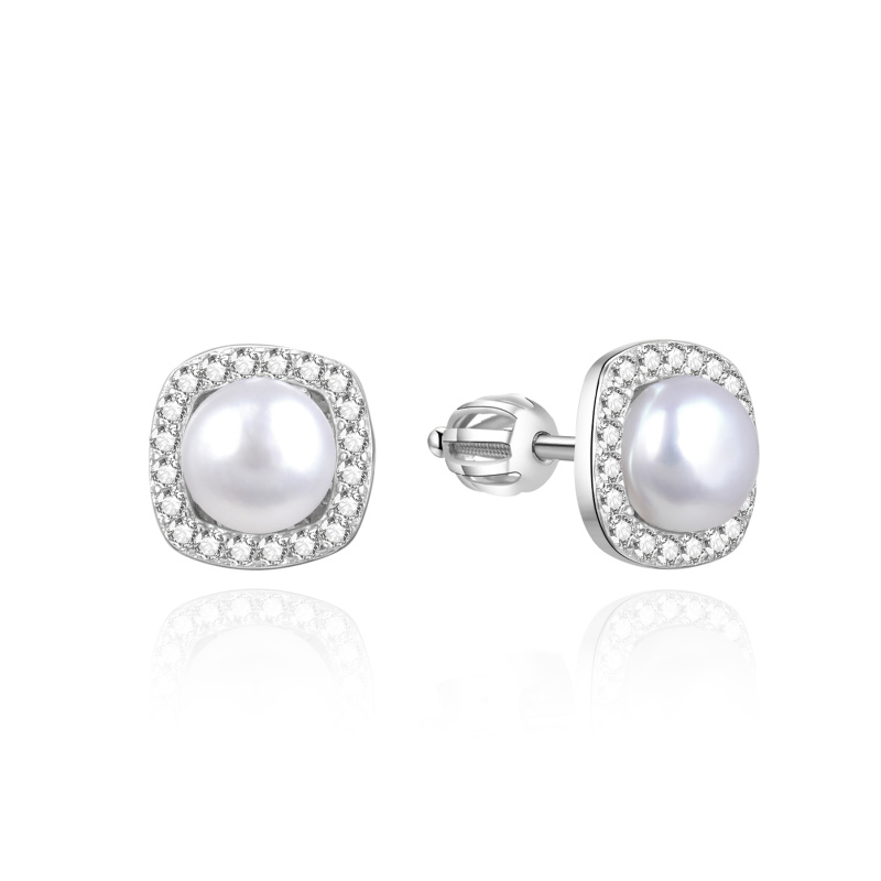 Agato Elegantní náušnice ze stříbra s perlami AGUP3550PS