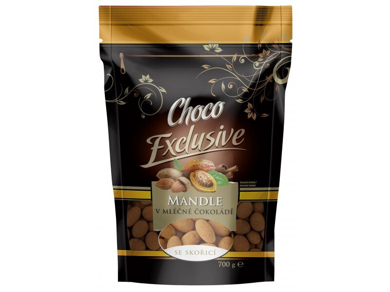 POEX Choco Exclusive Mandle v mléčné čokoládě a skořici 700 g