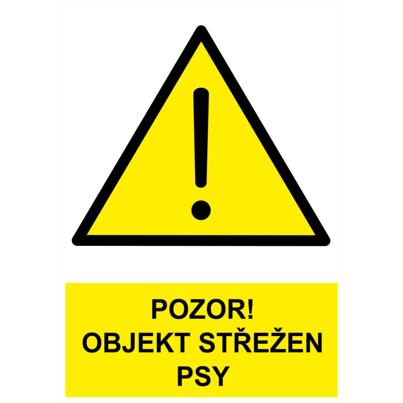 Tabulka Pozor objekt střežen psy 200 m x 150 cm