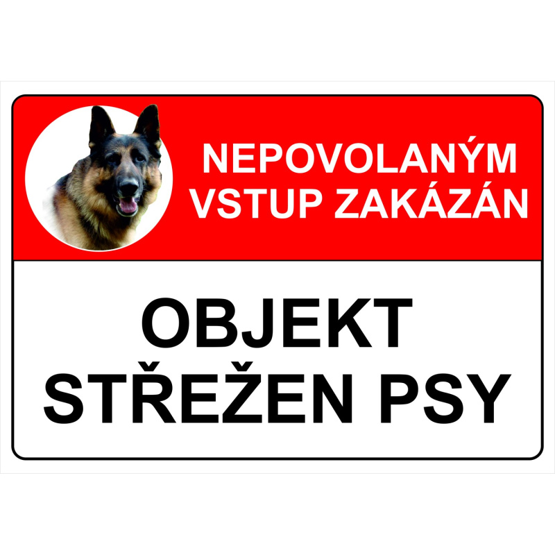 Objekt střežen psy 210x148mm