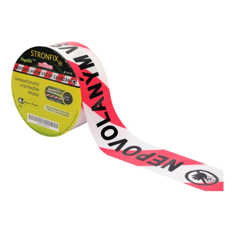 Výstražná páska s nápisem
