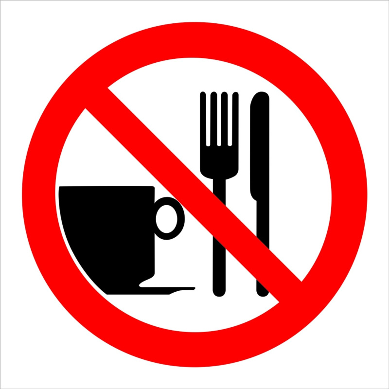 Zákaz vstupu s jídlem, samolepka