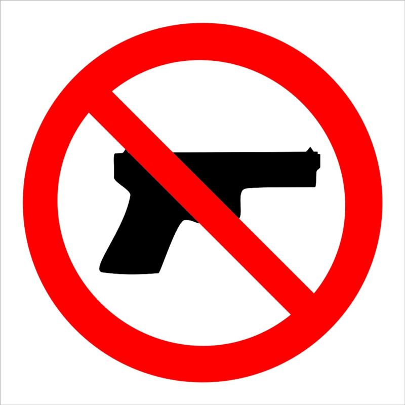 Zákaz vstupu se zbraní, samolepka