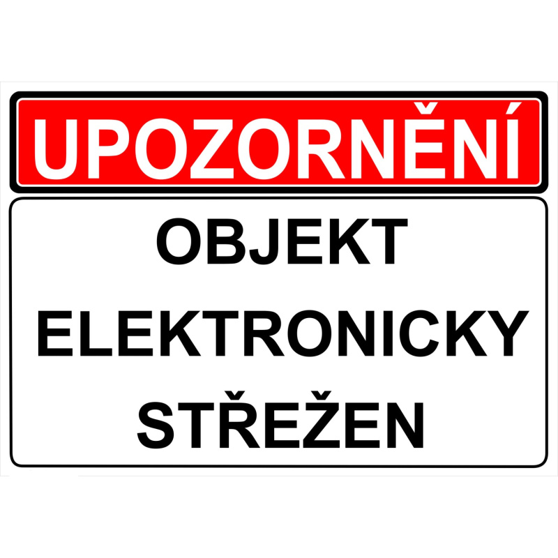 Objekt elektronicky strezen 210x148mm