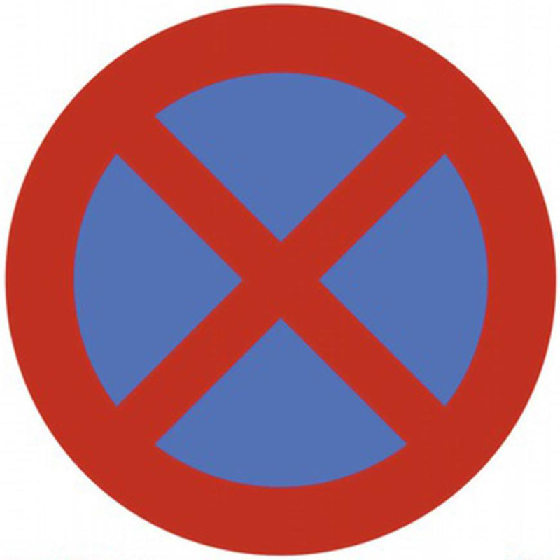 Zákaz zastavení 92x92 mm samolepka