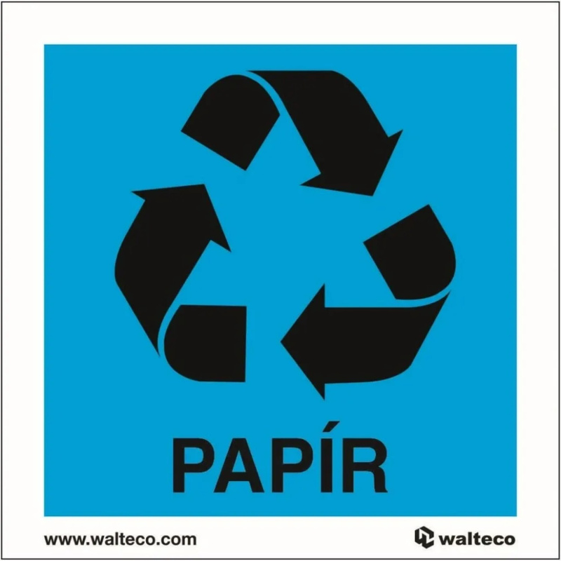 Recyklace - papír 92x92 mm samolepka