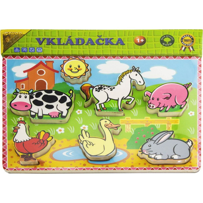Studo Wood Vkládačka Zvířátka na statku