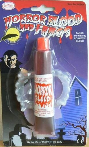 Upíří zuby s umělou krví pro dětské kostýmy