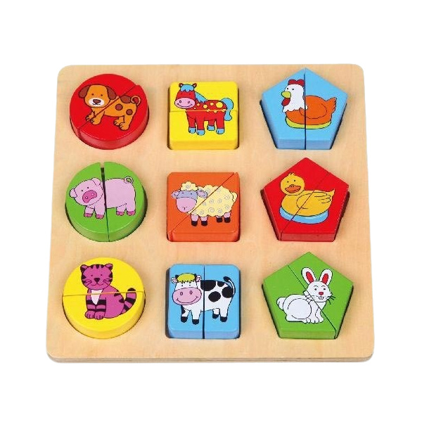 Babu vkládačka Domácí zvířátka a tvary