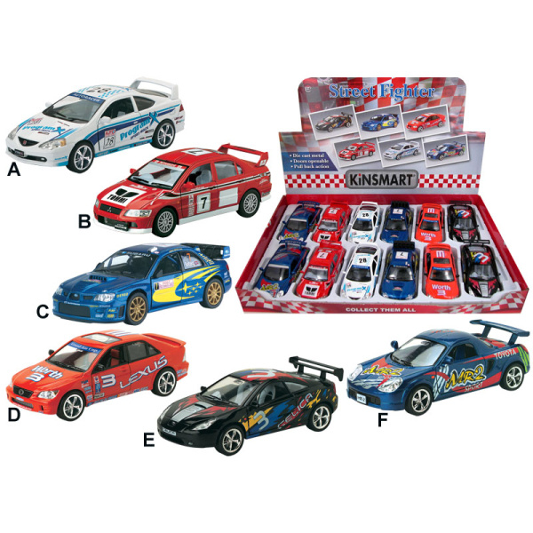 Kovový model - Závodní auto 6 druhů