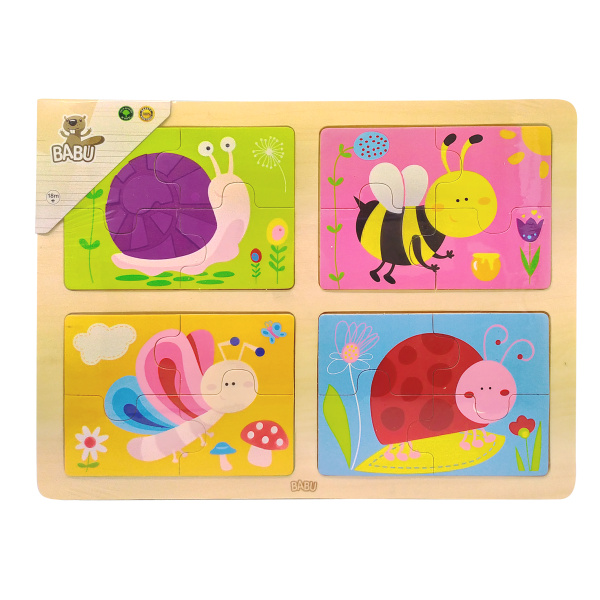 Studo Wood Puzzle Hmyz 4 x 4 dílků