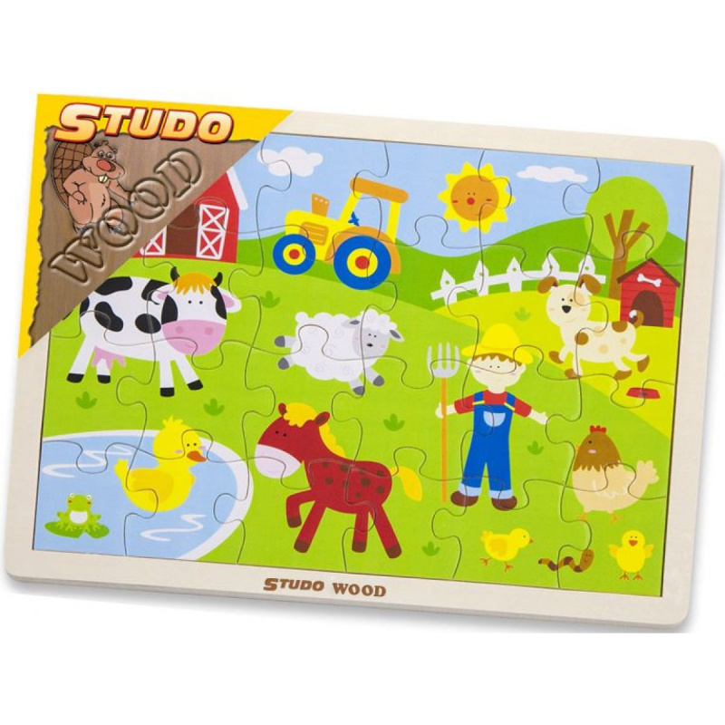 Studo Wood Puzzle farma 24 ks