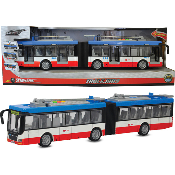 CITY SERVICE CAR - 1:16 Trolejbus kloubový červeno-modrý