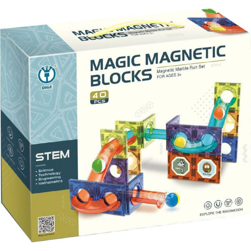 Kuličková dráha magnetická stavebnice 40 ks