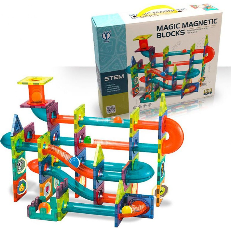 Kuličková dráha - magnetická stavebnice 96 ks