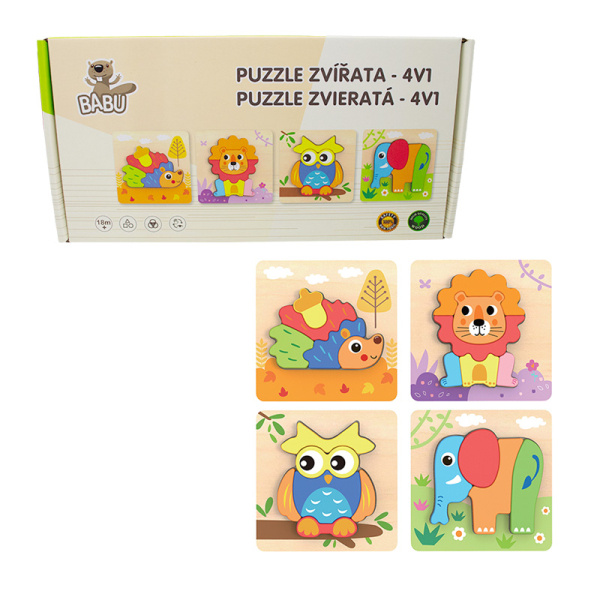 BABU - Puzzle zvířátka 4v1