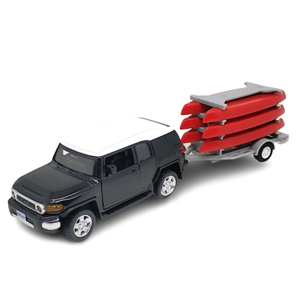 Kovový model - 1:43 Toyota FJ Cruiser s přívěsem-lodě