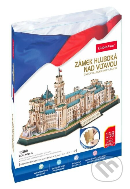 CUBICFUN 3D puzzle Zámek Hluboká 158 dílků