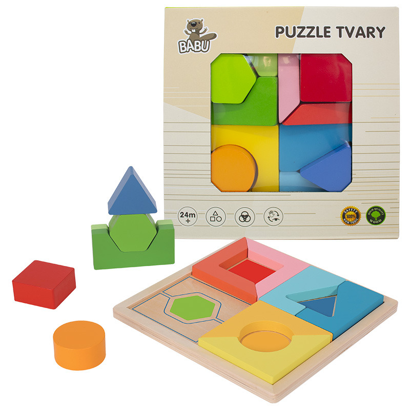 BABU - Dřevěné geometrické puzzle