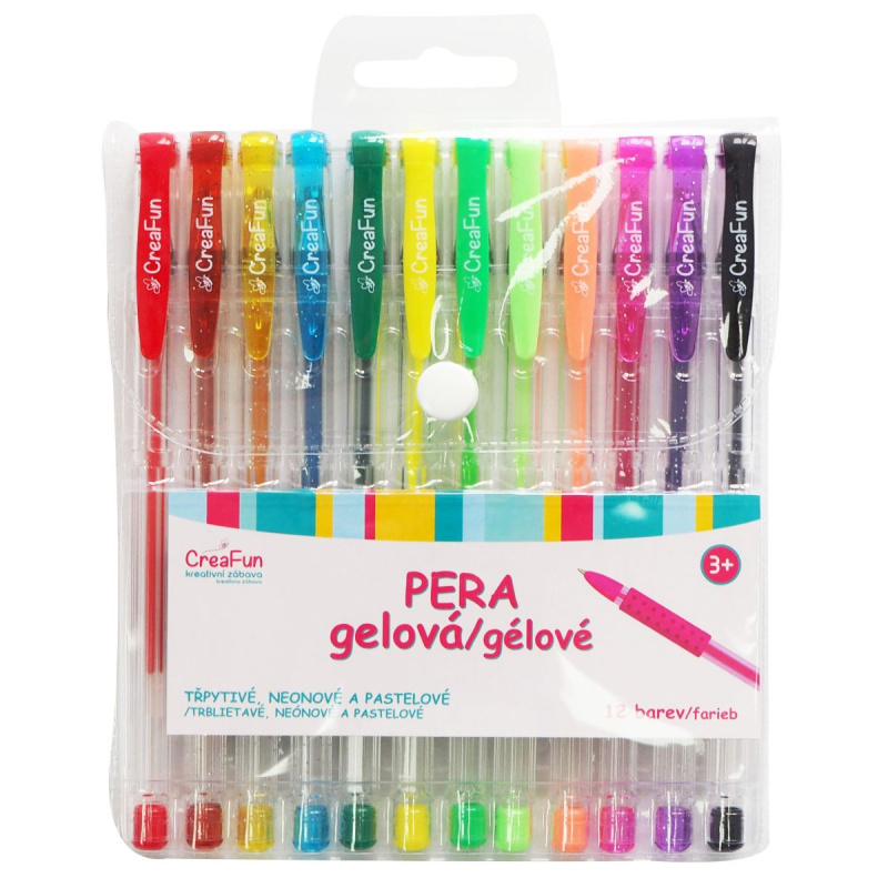 CreaFun gelová pera – sada 12 barev