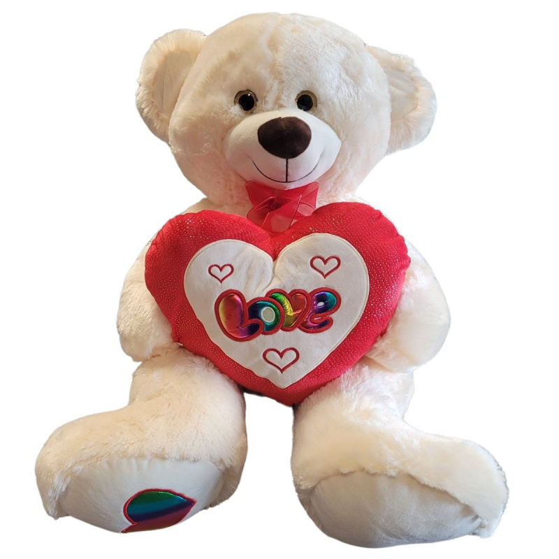 PLYŠÁKOV - Velký Medvěd se srdcem a mašlí 60 cm - 2 druhy
