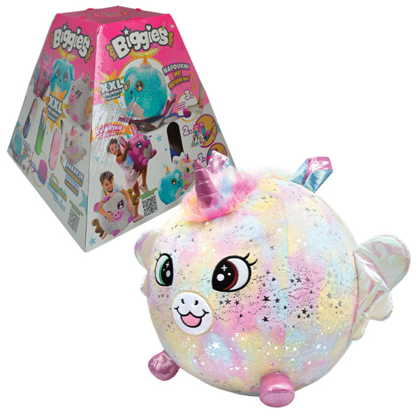 BIGGIES - Nafukovací plyš Duhový Jednorožec 45 cm