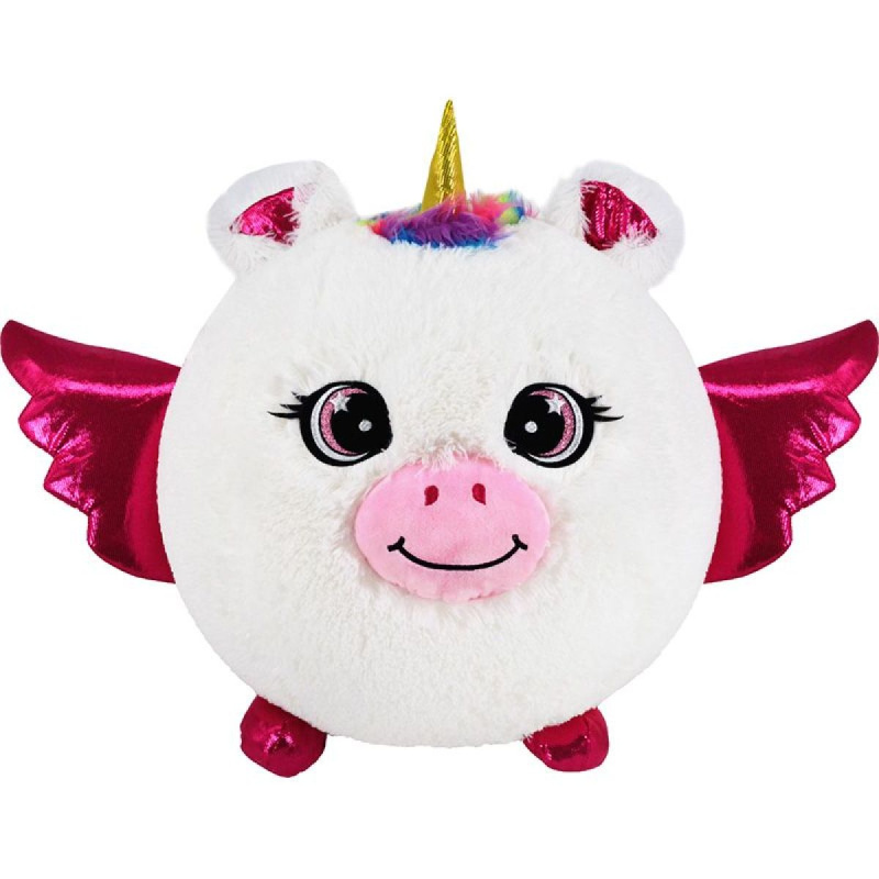 Nafukovací plyšový kamarád -  Jednorožec bílý 30cm