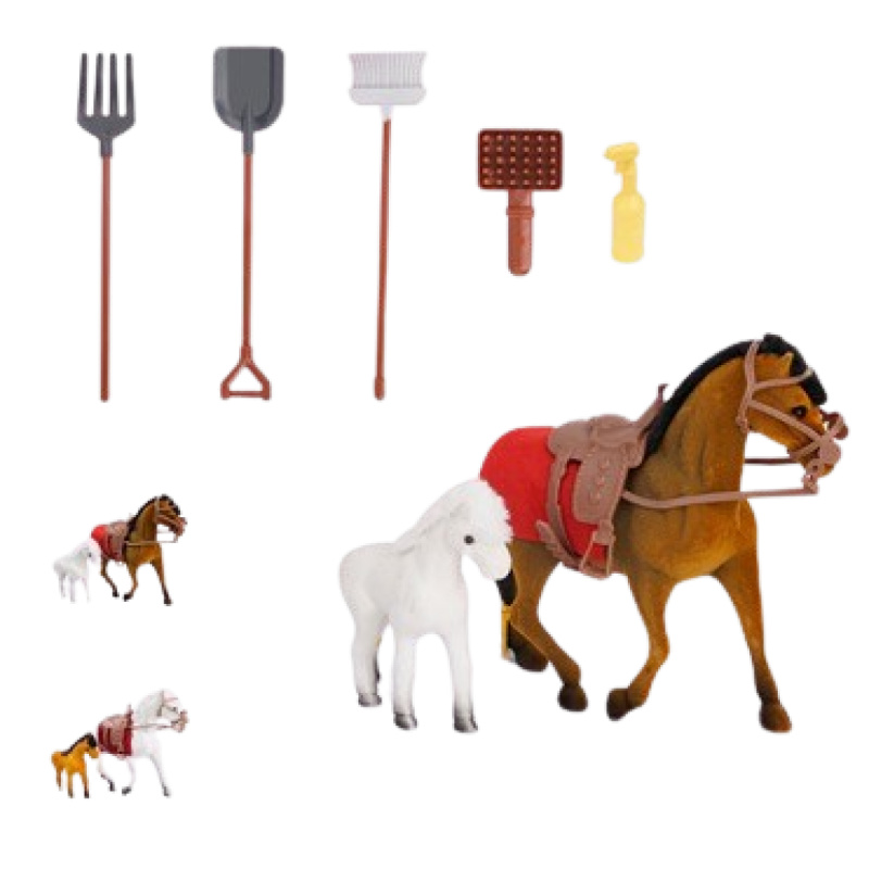 Kůň a poník s příslušenstvím 7ks - více druhů