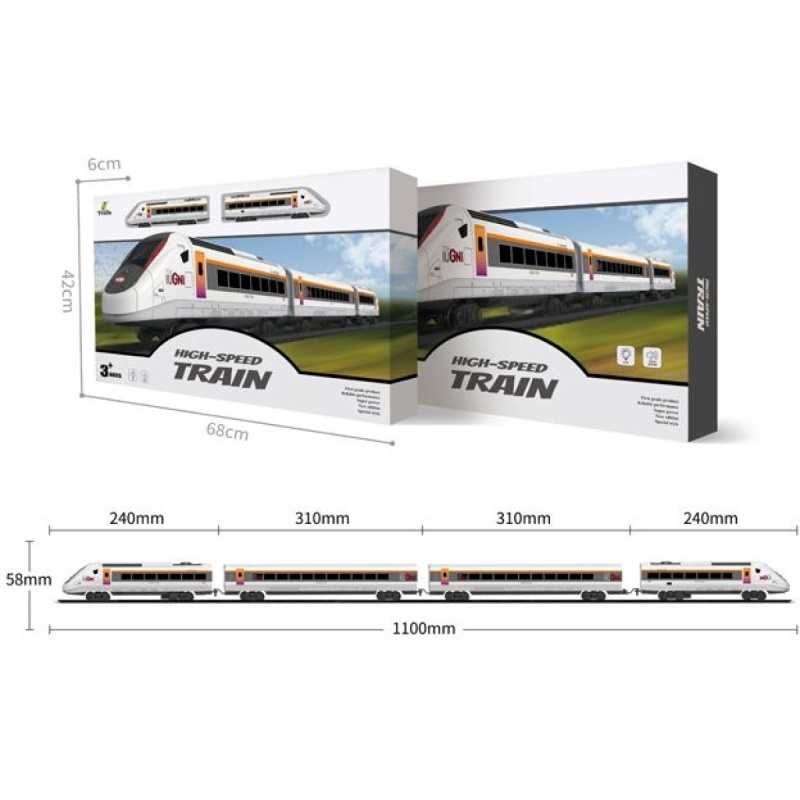 Set železnice - Elektrická lokomotiva s vagóny a příslušenstvím