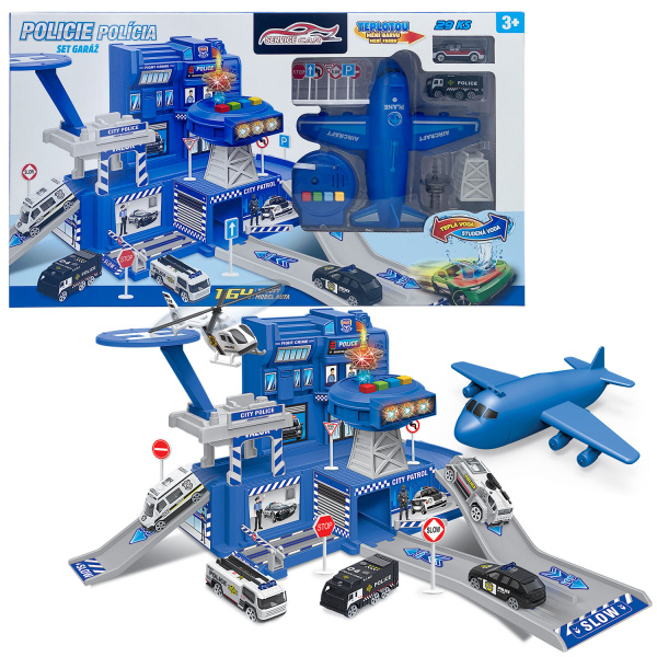 ABC 18X-A295 policejní garáž 29 dílů modrá