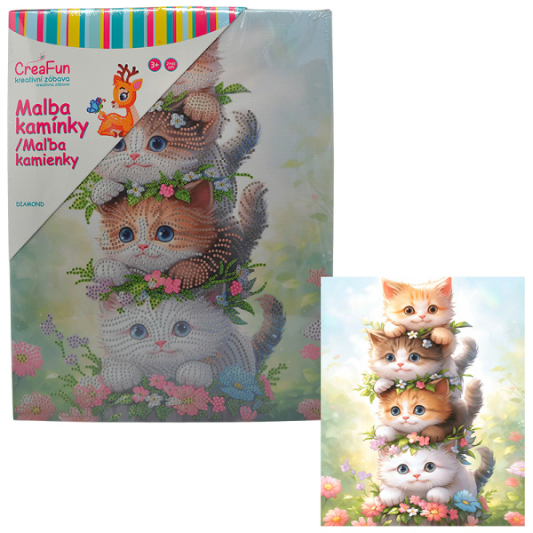 Diamantové malování Jarní koťátka 27 x 33 cm