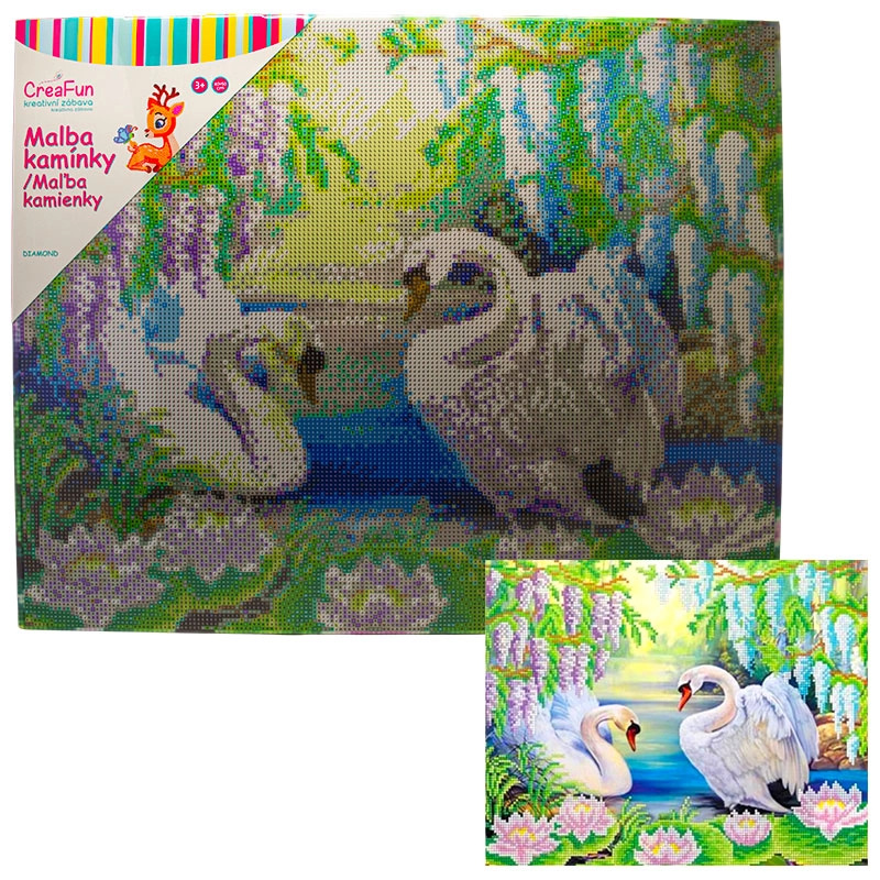 Diamantové malování - Labutě 40 x 50 cm