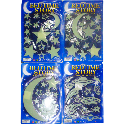 Svítící nalepovací dekorace měsíc a hvězdy