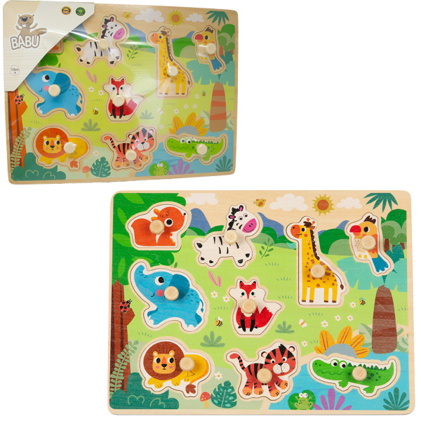 BABU - Dřevěné vkládací puzzle SAFARI