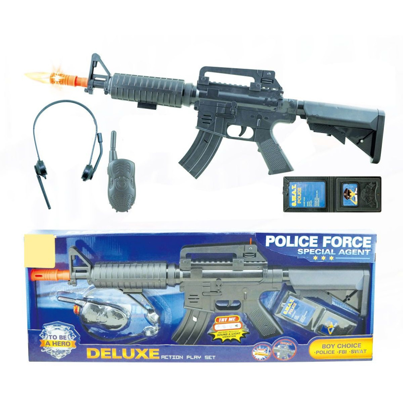 POLICIE - Samopal s vysílačkou set 4 ks