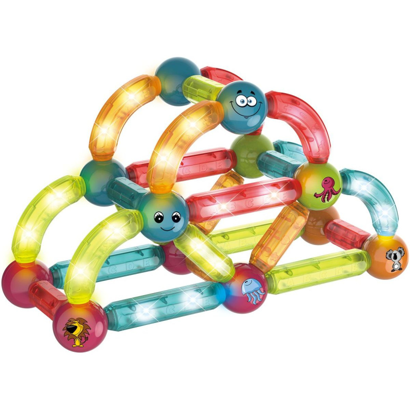 Svítící magnetická stavebnice 52 ks