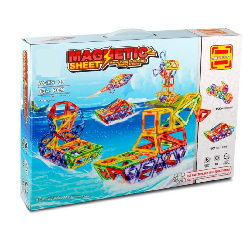 Magnetická stavebnice 104 ks- Loď