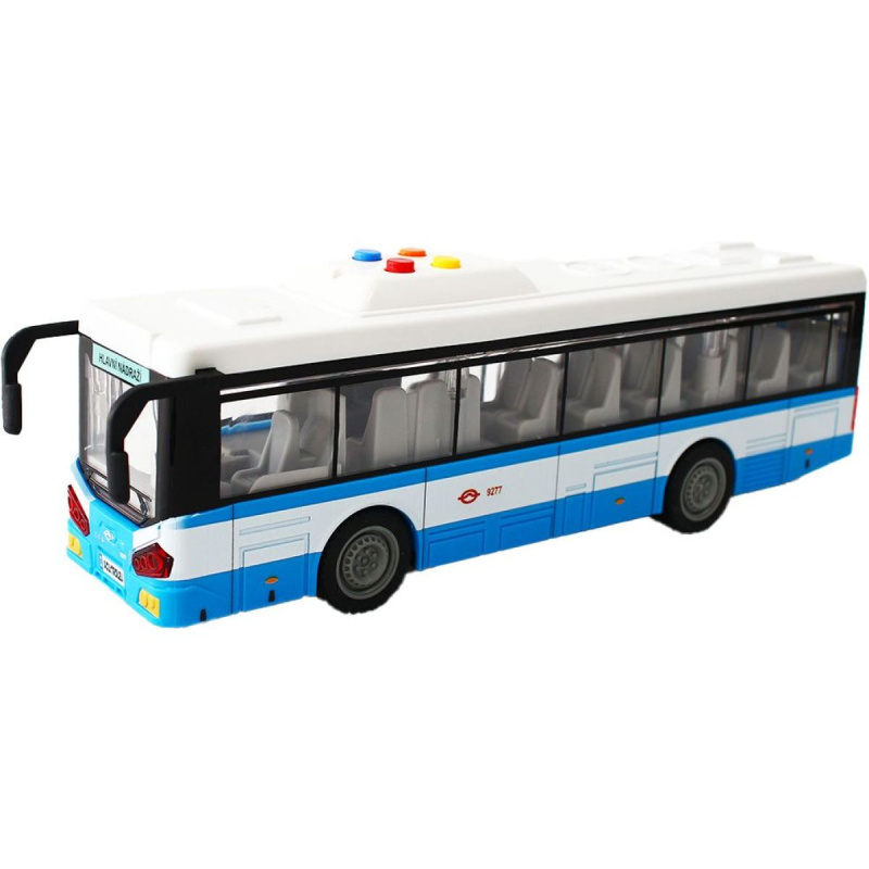 Městský autobus na setrvačník s osvětlením a zvukem - modrý