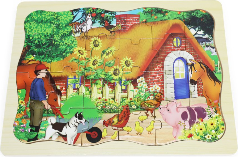 BABU - Dřevěné puzzle chaloupka - 24 dílků
