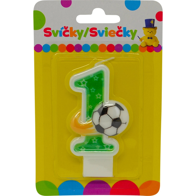 Narozeninová svíčka číslo 1 s míčem
