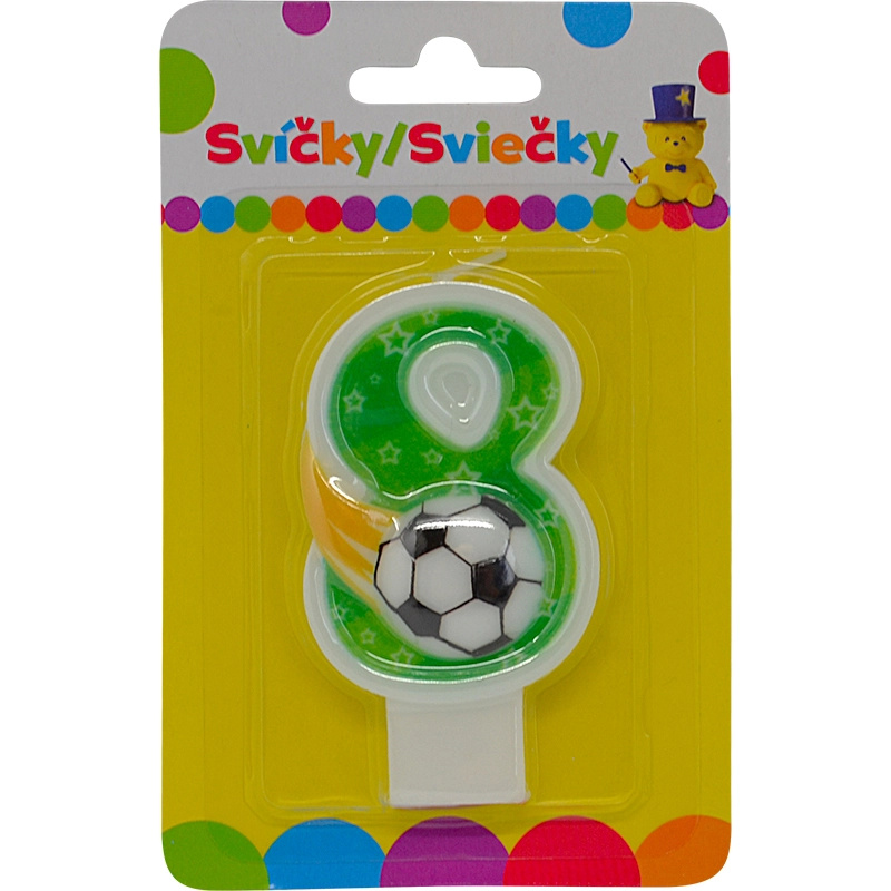 Narozeninová svíčka číslo 8 s míčem