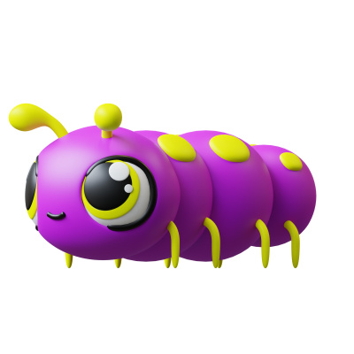 Jiggly Bugs Housenka fialová