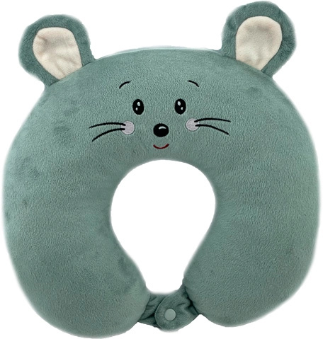 Plyšový záhlavník s knoflíkem - Myška