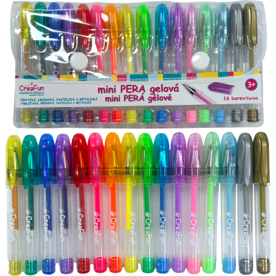 Gelová mini pera 16 barev CreaFun