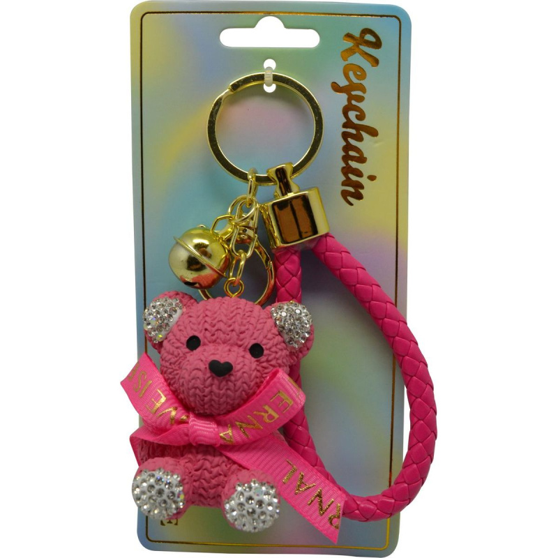 Keychain Přívěsek na klíče - Růžový medvídek
