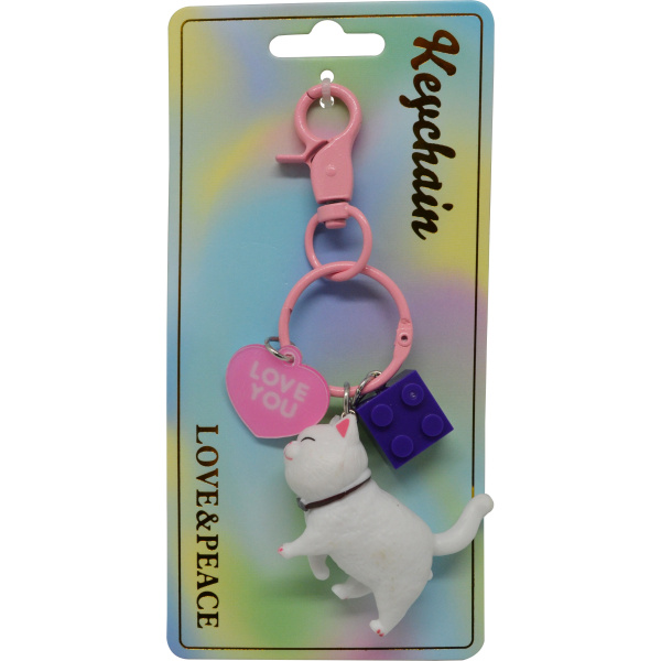 Keychain Přívěsek na klíče - Kočička "LOVE YOU"