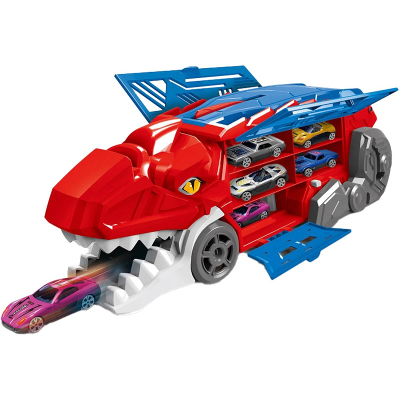 Transformující se dinosaurus 2v1 garáž s katapultem